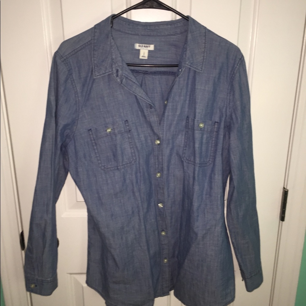 Light weight “denim” old navy button down